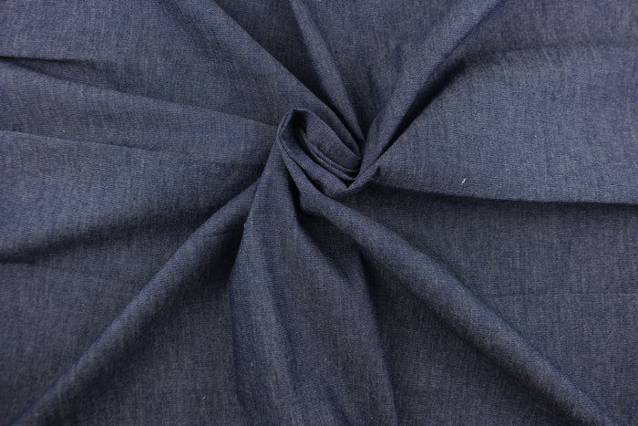 A beautiful denim fabric in a rich blue.