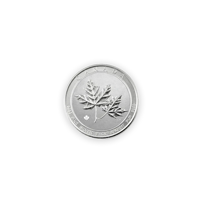2Oz Twin Maple Leaf Silver Coin