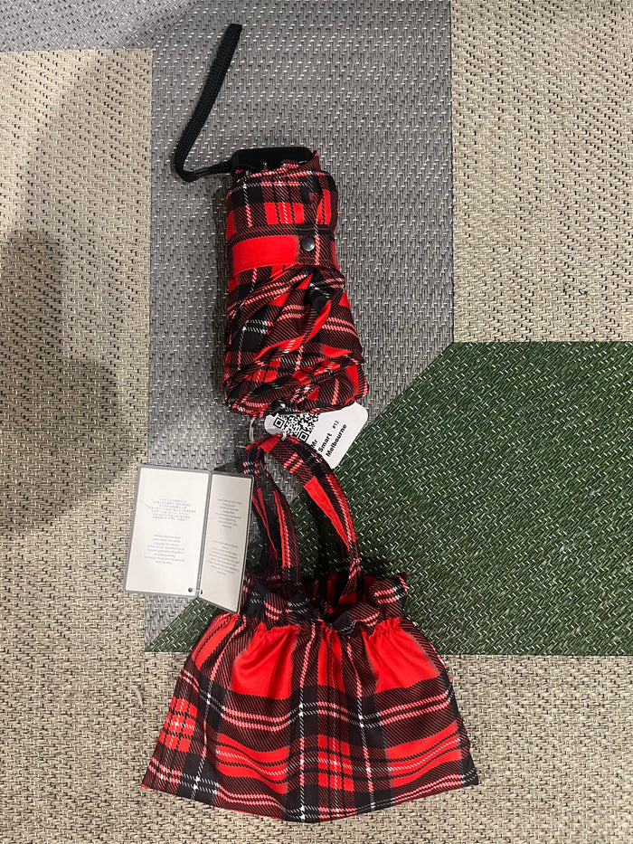 Guy de Jean tartan compact mini umbrella