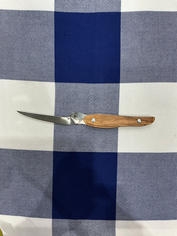 Roger Orfèvre Ducky tomato knife with olive wood handle