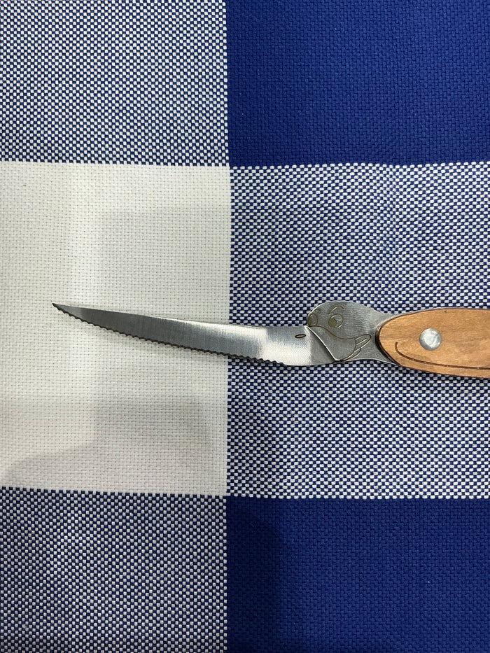 Roger Orfèvre Ducky tomato knife with olive wood handle