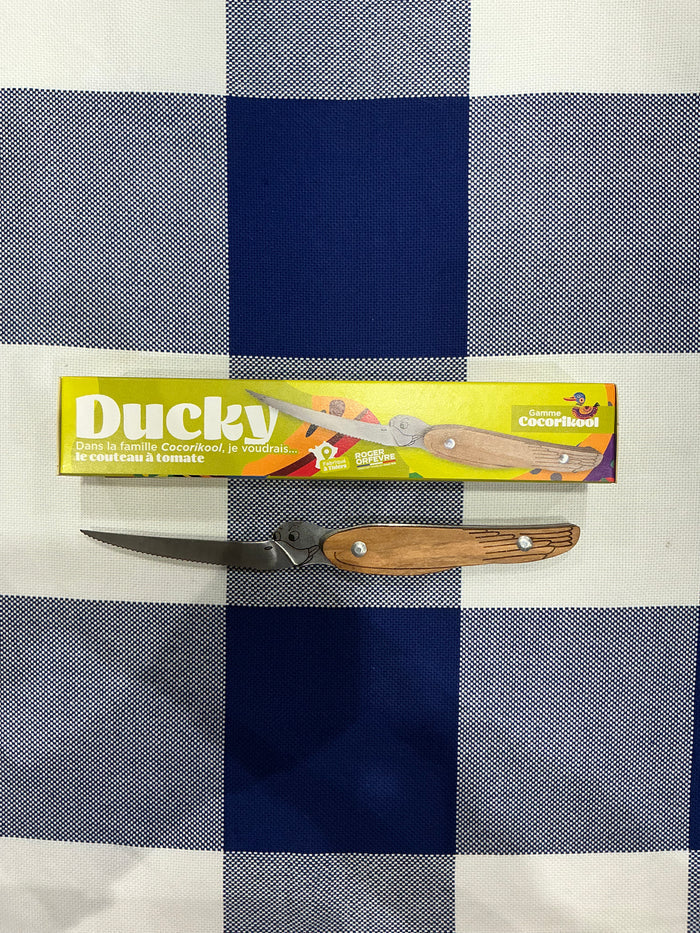 Roger Orfèvre Ducky tomato knife with olive wood handle