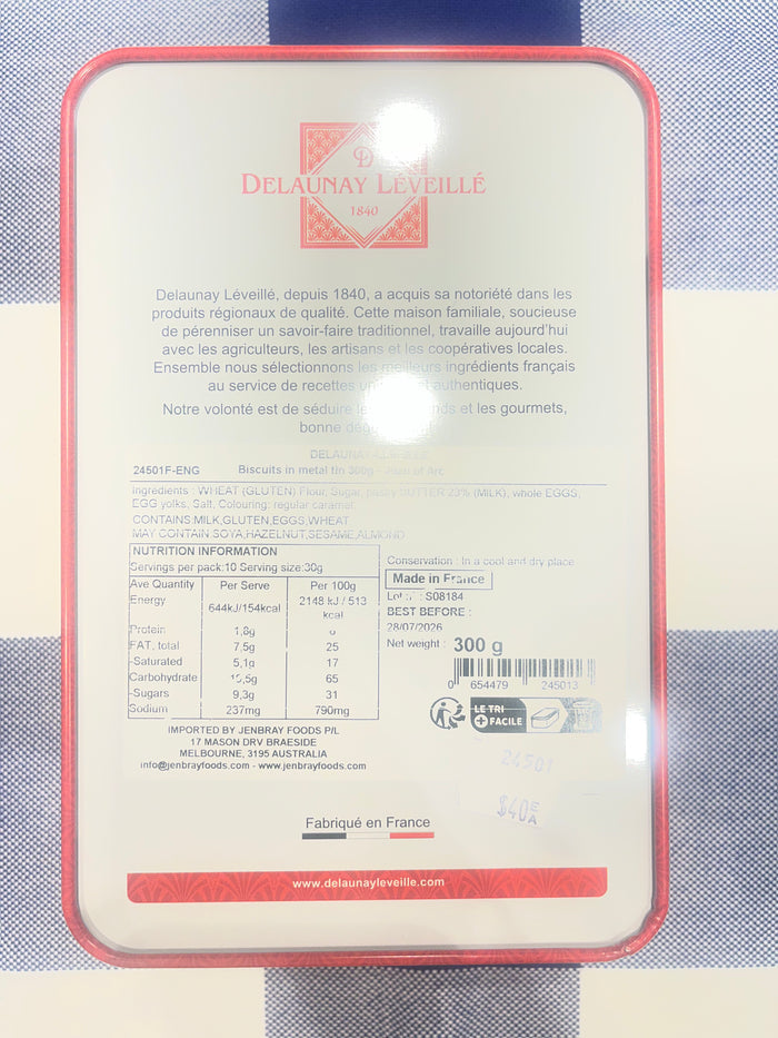 100% Pure Butter Biscuits in collector’s tin by Delaunay Léveillé, 300g