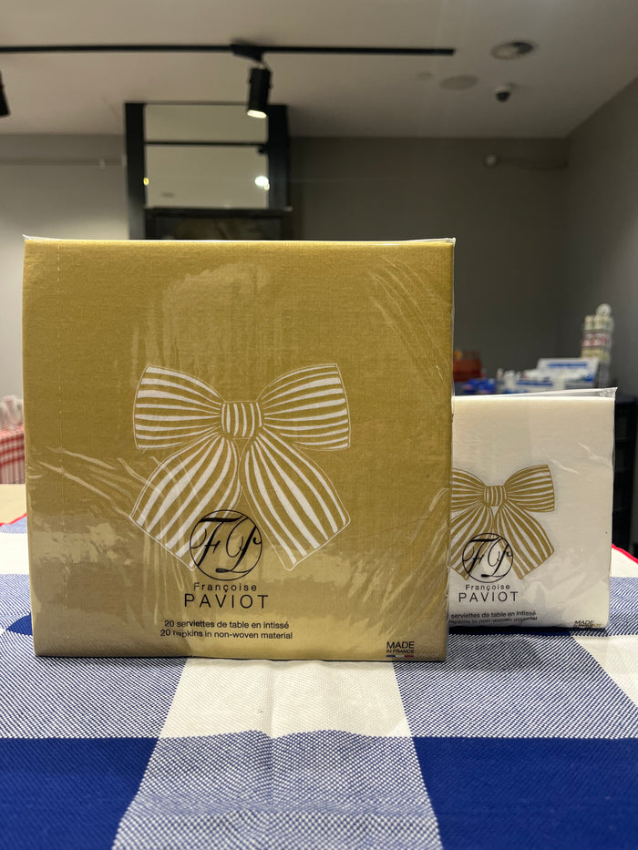 Gold Bow paper napkins by Françoise Paviot