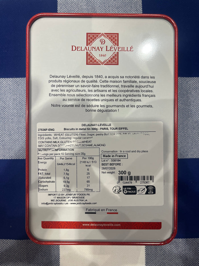 100% Pure Butter Biscuits in collector’s tin by Delaunay Léveillé, 300g