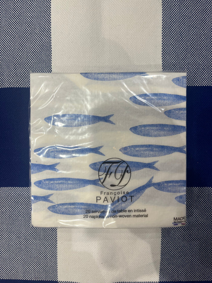 School of Sardines Paper Napkins by Françoise Paviot