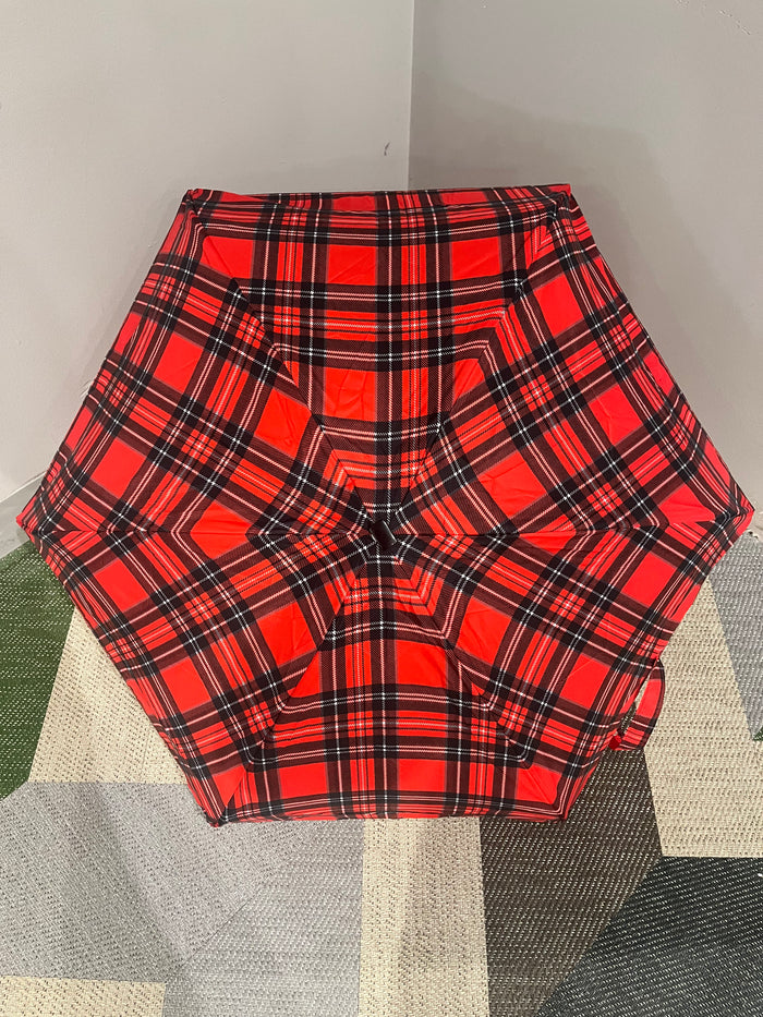 Guy de Jean tartan compact mini umbrella