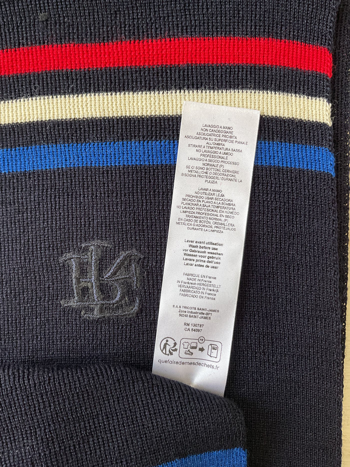 Saint James x Élysée Red, White and Blue Woollen Scarf