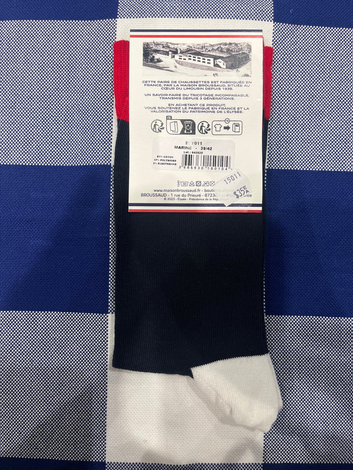 COCO RICO! (Cock-a-doodle-doo) navy socks by Maison Broussaud