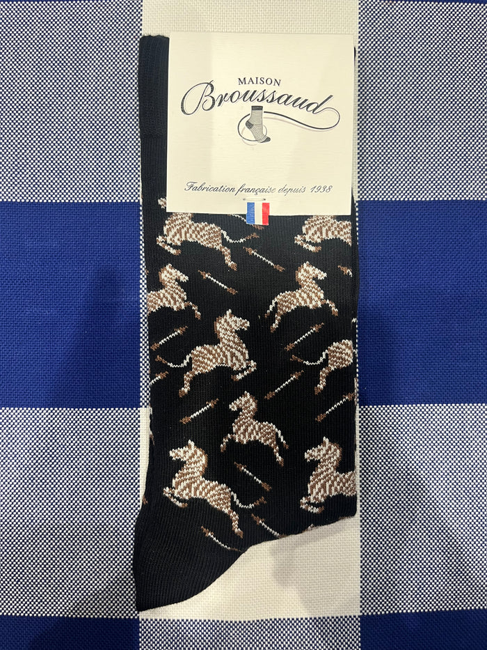 Zebra black socks by Maison Broussaud