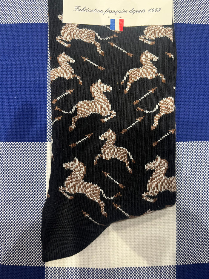 Zebra black socks by Maison Broussaud
