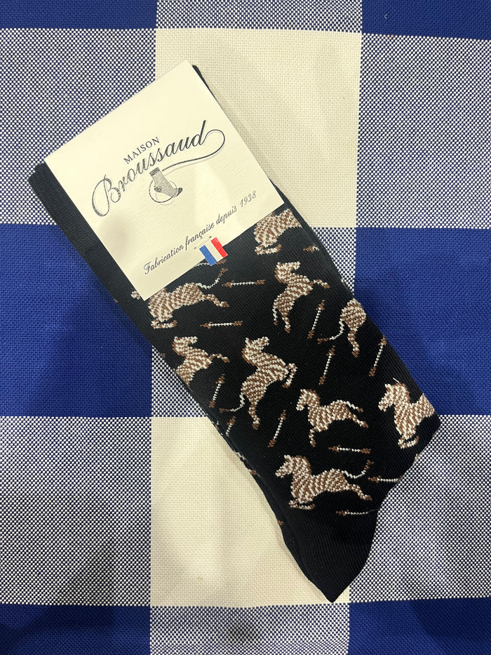 Zebra black socks by Maison Broussaud