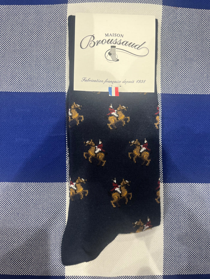 Cavalier navy socks by Maison Broussaud