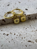 Star Rectangle Huggie Hoop Earrings