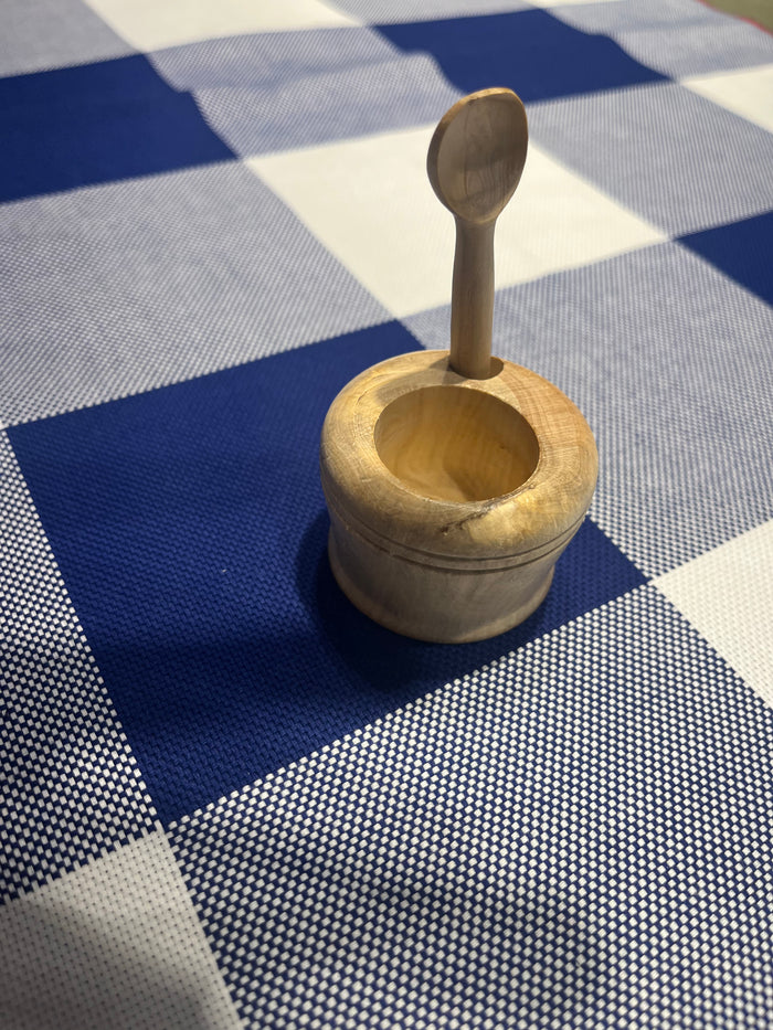Roger Orfèvre salt cellar and spoon