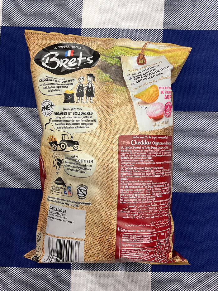 Brets Crinkle Cut Cheddar and Roscoff Onion Chips 125g