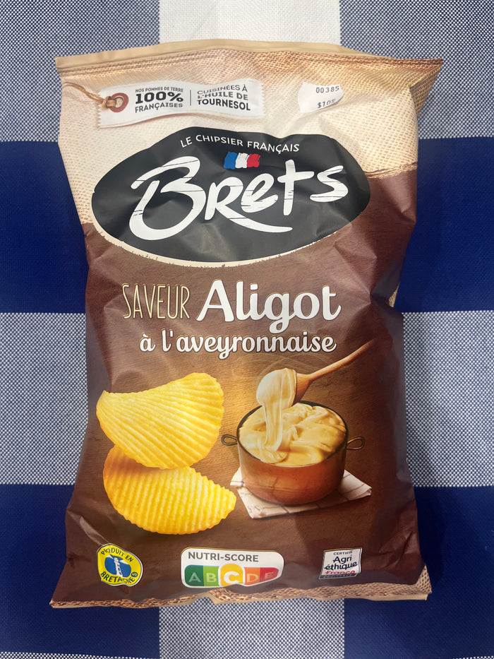 Brets Crinkle Cut Cheesy Garlic Chips, 125g (saveur Aligot à l’aveyronnaise)
