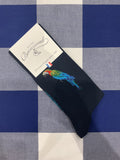 Perfect parrot navy socks by Maison Broussaud