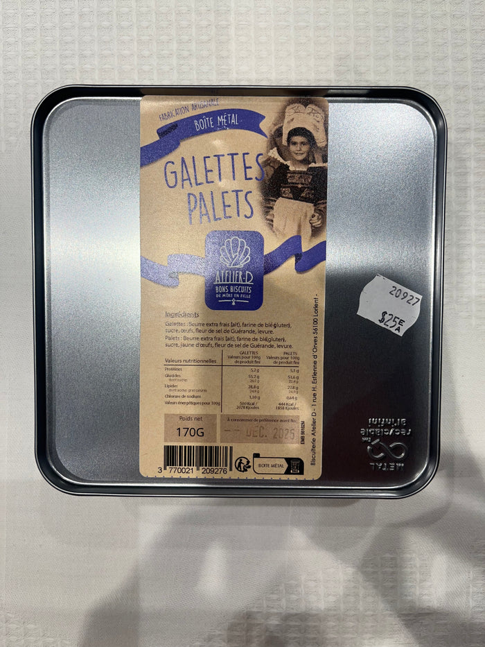 Atelier D French Butter Biscuits, Map of Brittany tin, 170g