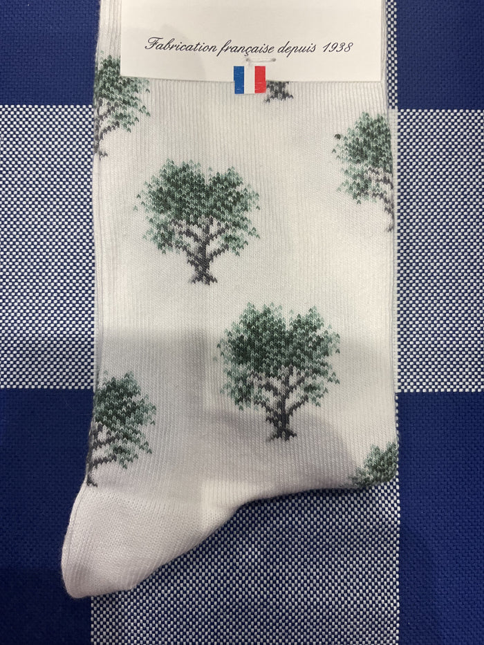 Olive tree white socks by Maison Broussaud