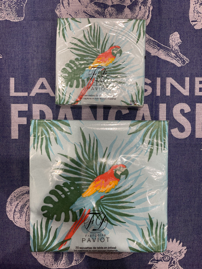 Parrot paper napkins by Françoise Paviot