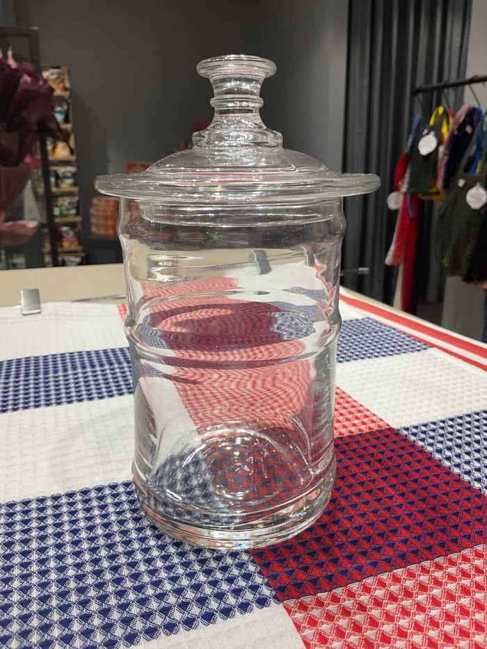 Two litre lidded glass jar by La Rochère (13cm)