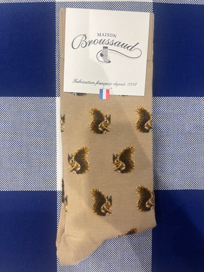 Squirrel ecru socks by Maison Broussaud