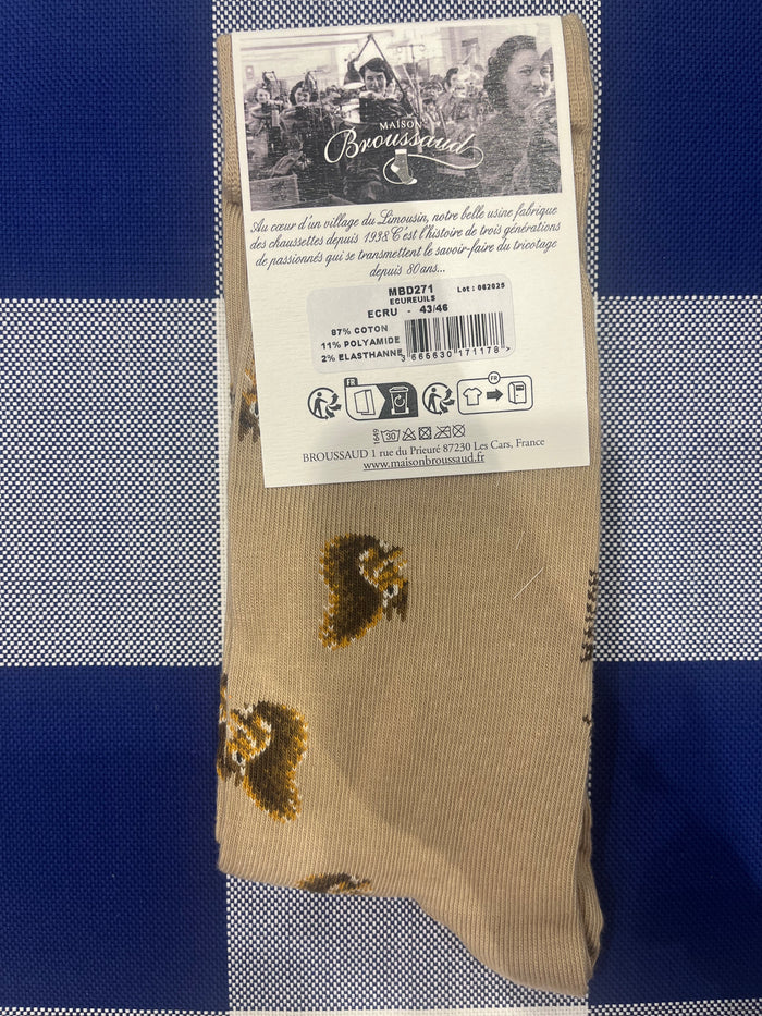 Squirrel ecru socks by Maison Broussaud