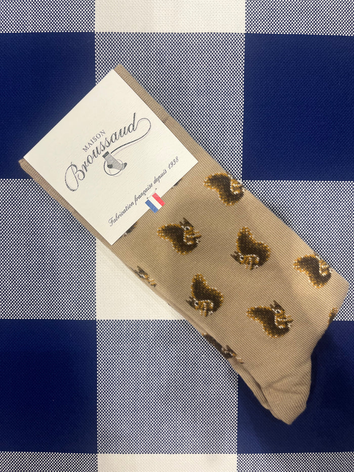 Squirrel ecru socks by Maison Broussaud