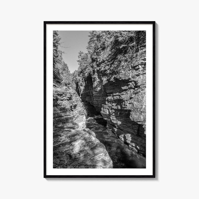 Ausable Chasm Black and White Fine Art Photo Print, Adirondack Mountains New York Poster