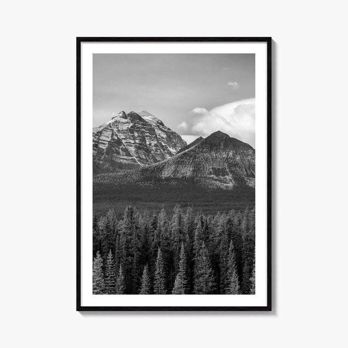 Lake Louise Black White Fine Art Photo Print, Banff National Park Poster