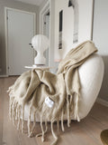 AMELIA BEIGE Wool Blanket - Handwoven New Zealand Wool