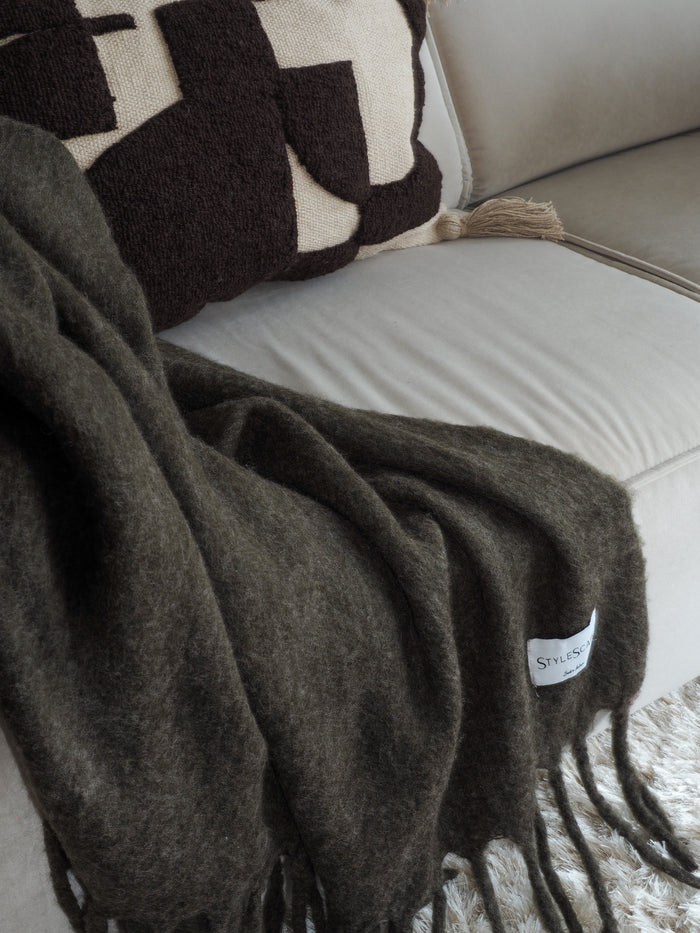 Amelia Brown Blanket - 100% Wool