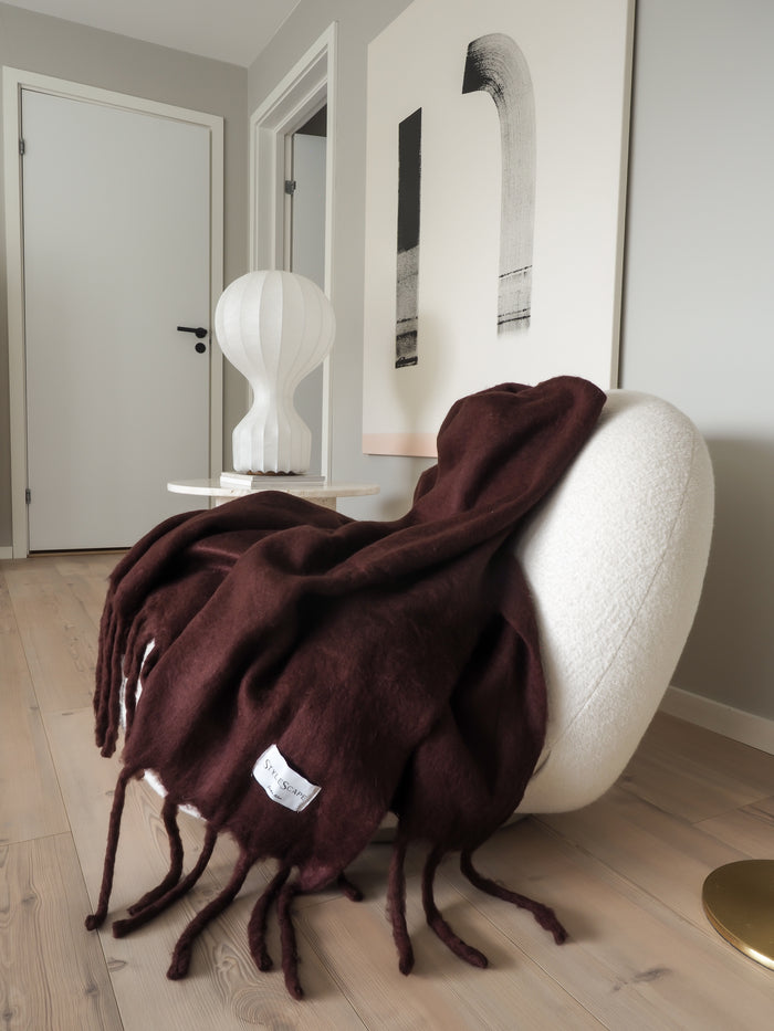 AMELIA BURGUNDY Wool Blanket - Handwoven New Zealand Wool