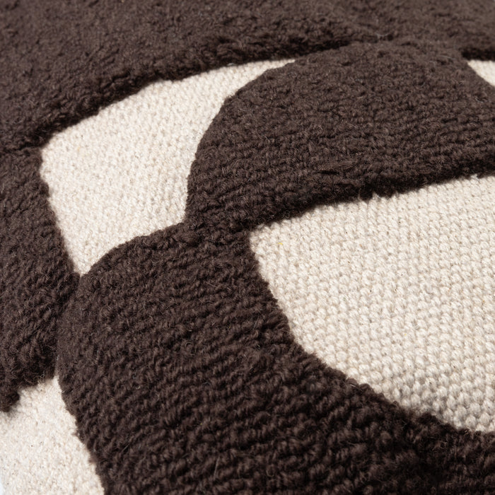 AMINA Beige & Brown Cushion 40x60 - New Zealand Wool