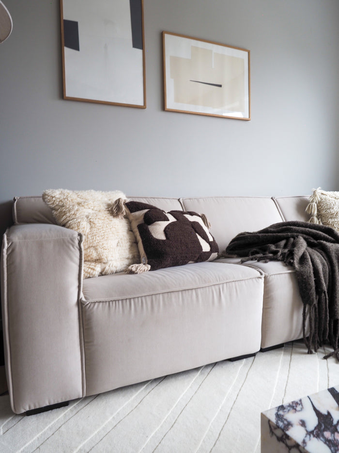 AMINA Beige & Brown Cushion 40x60 - New Zealand Wool