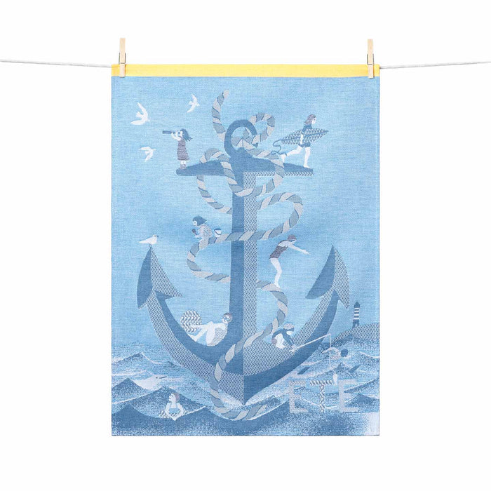 Anchor (Anchre) Tea Towel by Hélène Druvert for Tissage Moutet