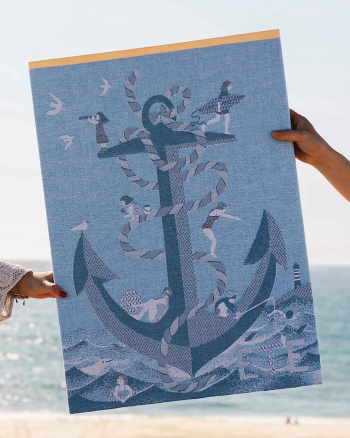 Anchor (Anchre) Tea Towel by Hélène Druvert for Tissage Moutet