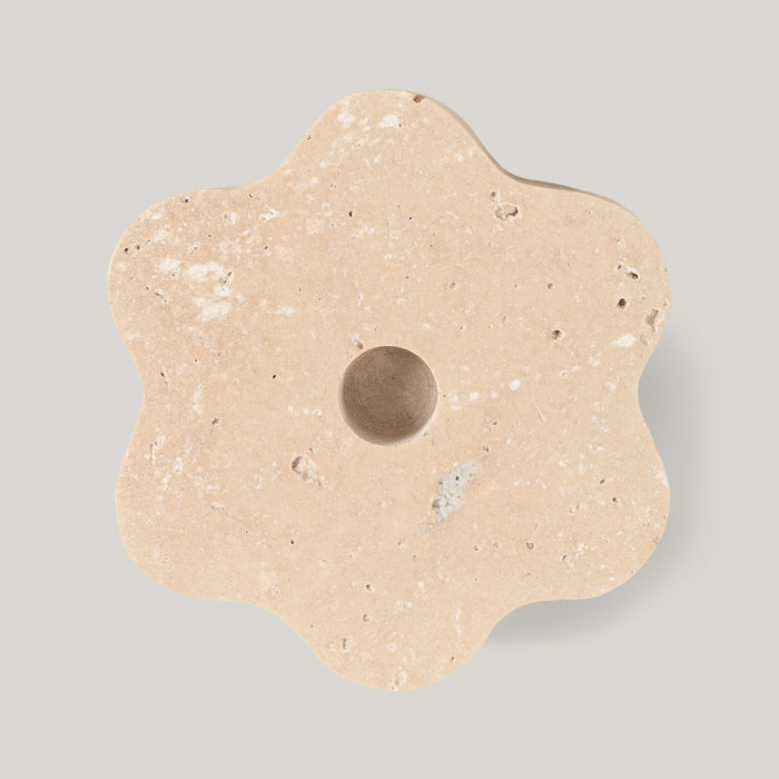 Anja Travertine Candle Holder