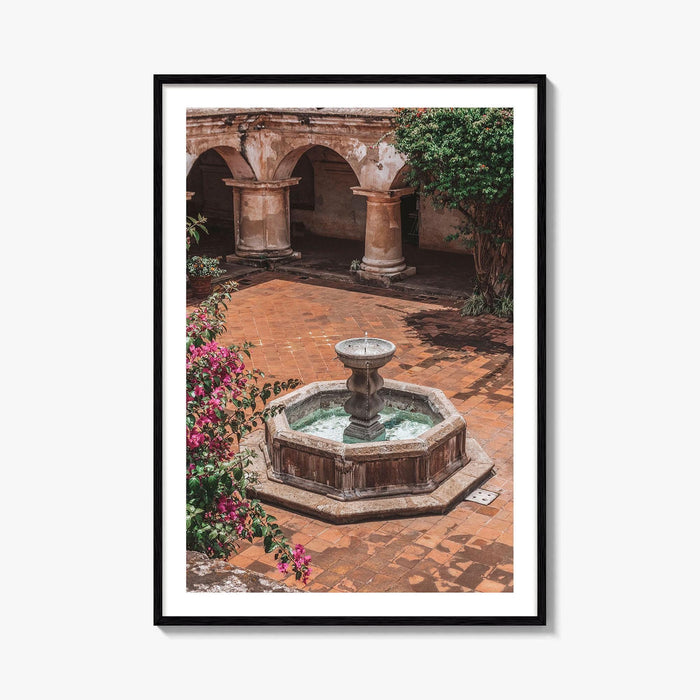 Antigua Guatemala Fine Art Photo Print, Colonial Fountain Wall Decor Poster