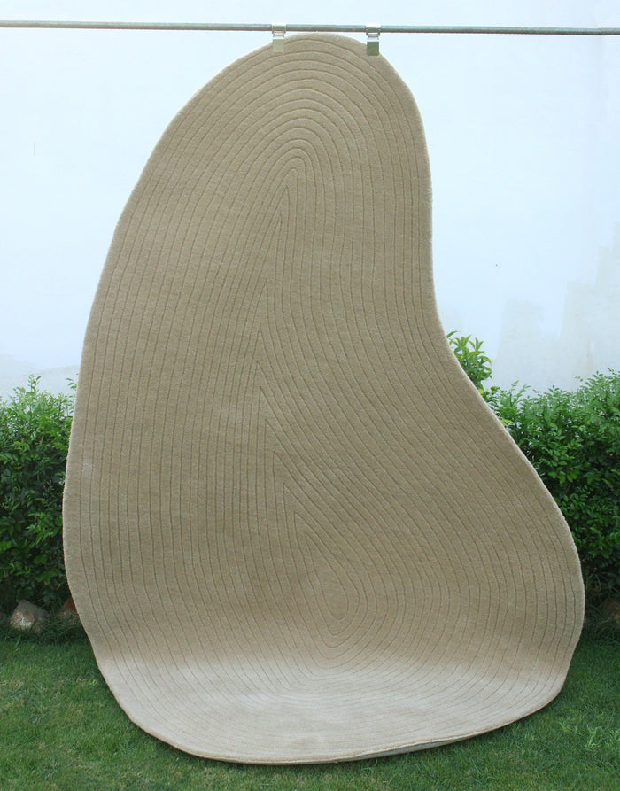 ARD 01 Beige Wool Rug - Hand-tufted