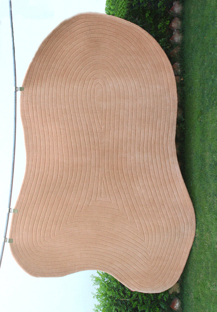 ARD 02 Peach Wool Rug - Hand-tufted