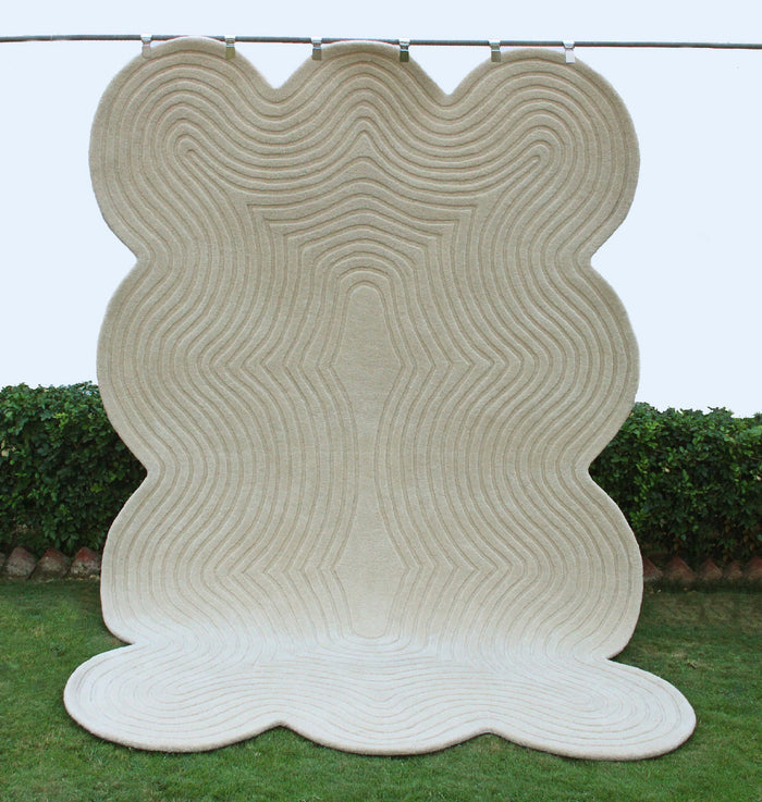 ARD 03 Beige Wool Rug - Hand-tufted