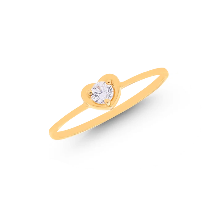Attractive Ring With CZ in 18K Gold