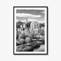 Augusta Skyline Black and White Fine Art Photo Print, Maine USA, Wall Decor Poster