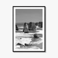 Twelve Apostles Black and White Fine Art Photo Print, Australia Poster