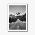 Banff Black and White Fine Art Photo Print, Canadian Rockies Mountain Road, Alberta Poster