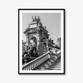 Barcelona Black and White Fine Art Photo Print, Ciutadella Park Cascada, Spain Wall Poster