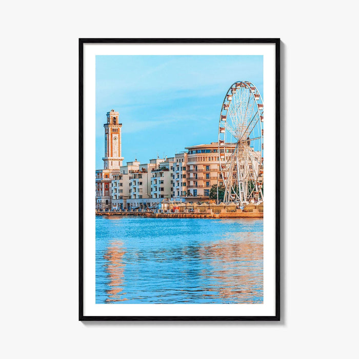 Bari Fine Art Photo Print, Ferris Wheel Waterfront, Puglia Italy, Wall Poster