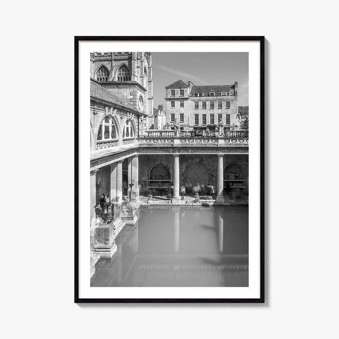 Bath Black and White Fine Art Photo Print, Roman Baths Somerset England Poster